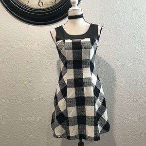 Short sleeve wool blend dress